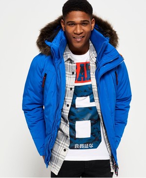 Superdry Premium Ultimate Down Férfi Kabát Kék | MOWQE5890